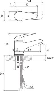 Смеситель Ravak Suzan-SN 012.00 X070002 для раковины
